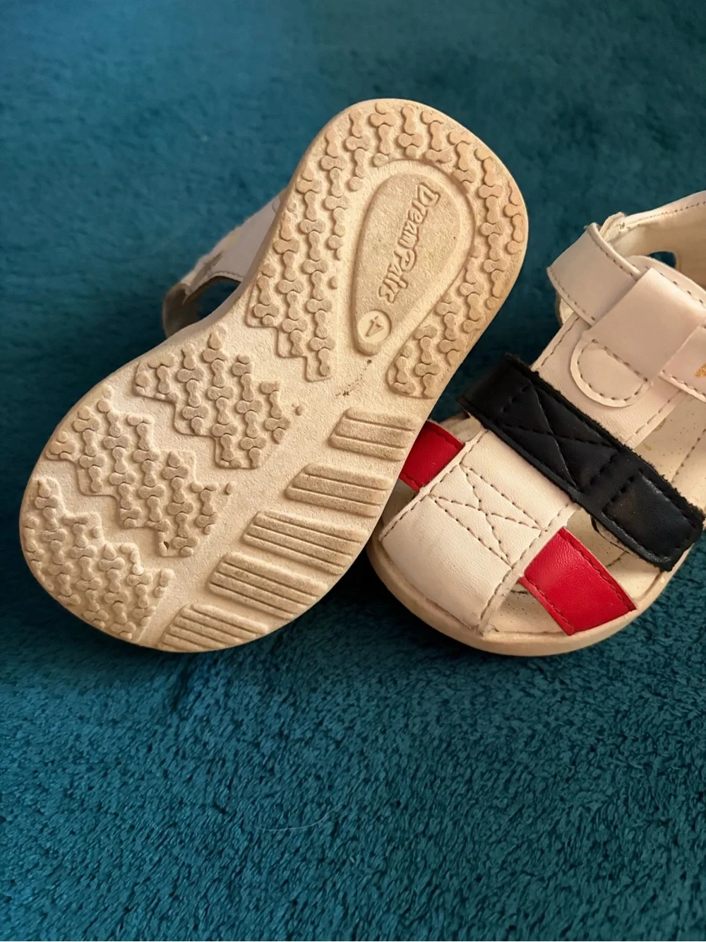 Dream Pairs White, Blue & Red Baby Walker Sandals